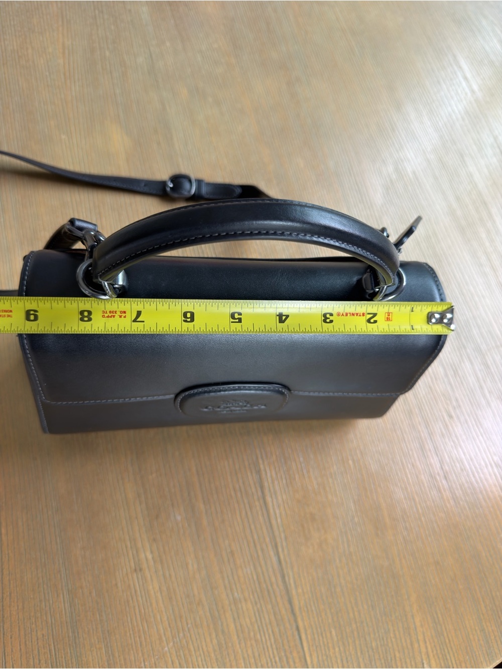 Coach Eliza Black Leather Top-Handle Crossbody Bag - Picture 11 of 15